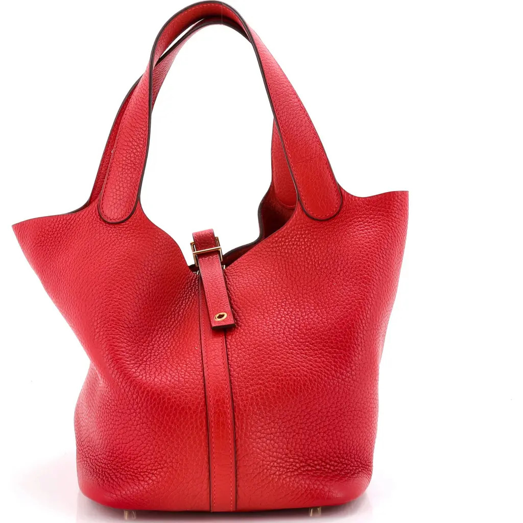 Pre-Owned Hermes Picotin Lock Bag Clemence MM in Rouge Vif at Nordstrom, Size X-Small | Nordstrom
