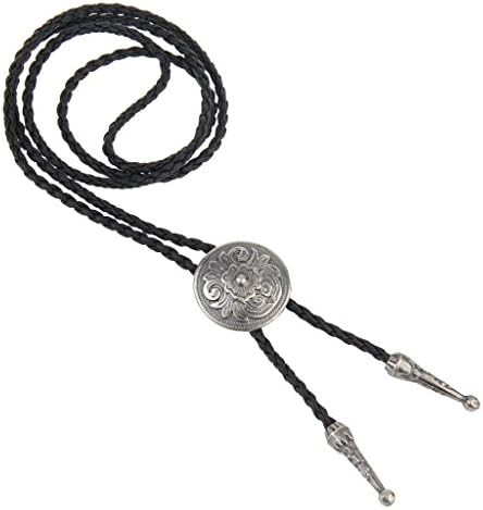 Western Black Bolo Tie for Men and Women,Native American Leather Bolo Tie String | Amazon (US)