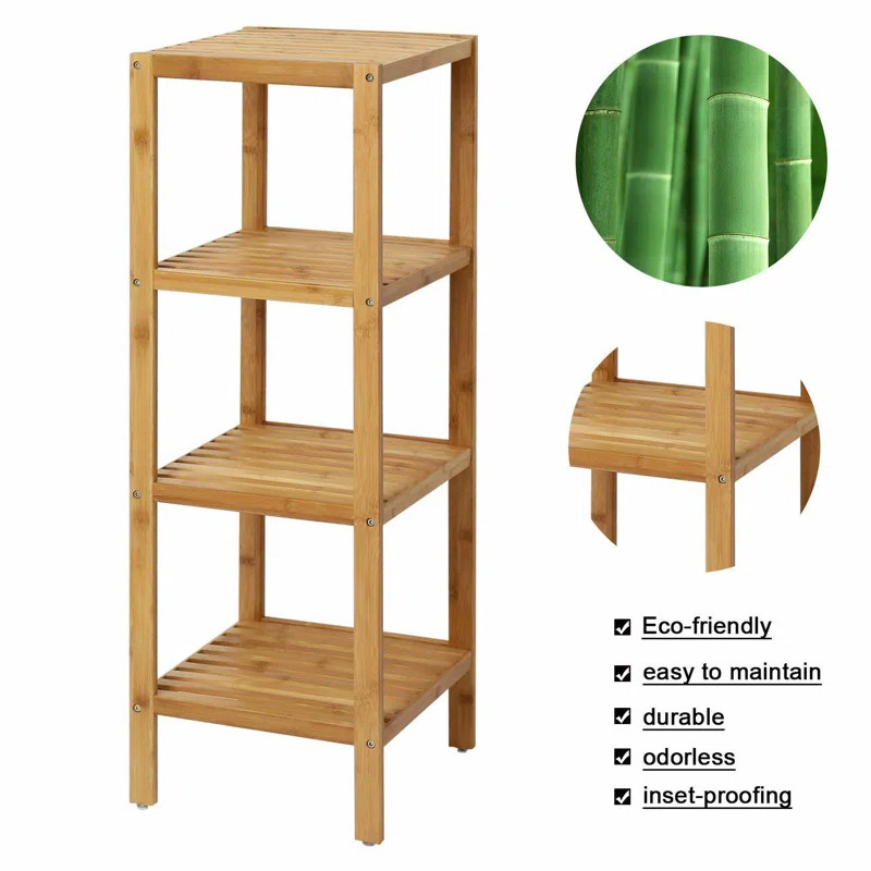 Leonaldo Solid Wood Freestanding Bathroom Shelves | Wayfair North America