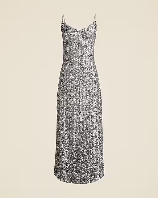 Sequin floor-length slip dress | J. Crew US