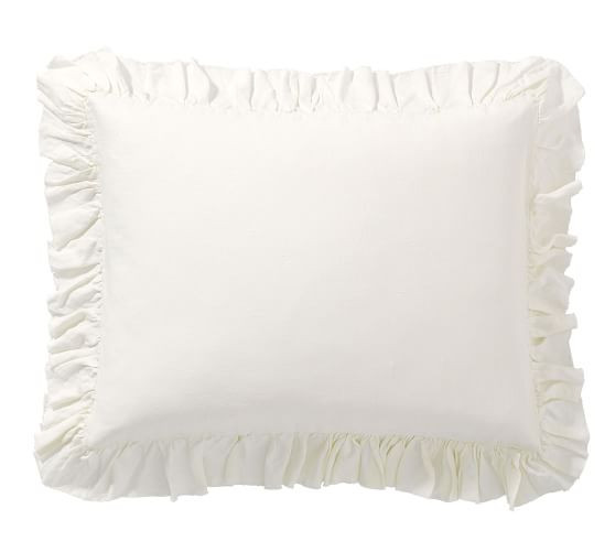 Belgian Flax Linen Fringe Ruffle Sham | Pottery Barn (US)