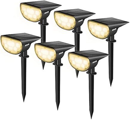 JESLED 14 LED Solar Landscape Spotlights, Outdoor IP67 Waterproof Spot Lights Solar Powered, Warm... | Amazon (US)