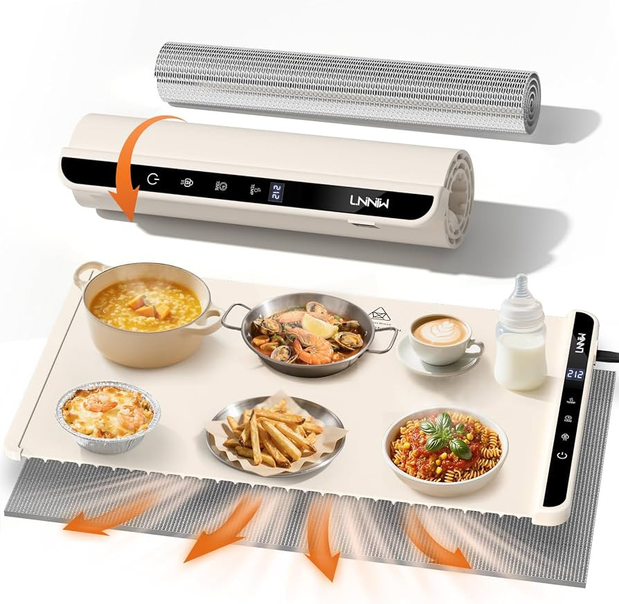 Warming Mat for Food, 26x15 Inch, Off White, Fast Heat, Child Lock | Amazon (US)