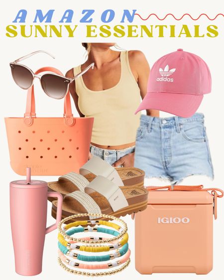 Amazon sunny summer essentials. Mom summer outfit. Igloo cooler. Reef sandals. 40 oz tumbler. Sunglasses. Levi denim shorts. 

#LTKsalealert #LTKSeasonal #LTKfindsunder50