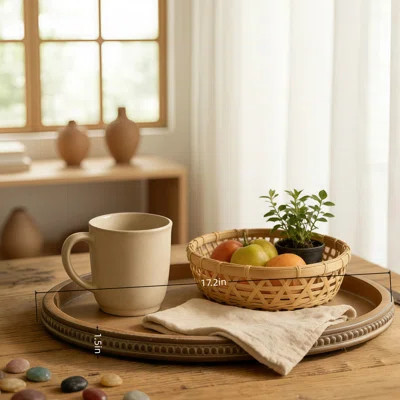 Vintage-Style Beaded Wooden Tray Coffee Table Centerpiece, A Great Bar Decoration. | Wayfair North America