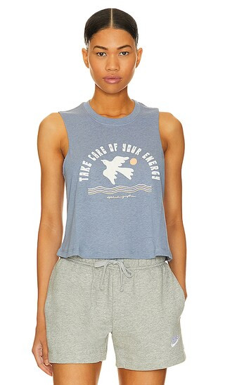 Take Care Of Your Energy Crop Top in Saltwater Blue | Revolve Clothing (Global)
