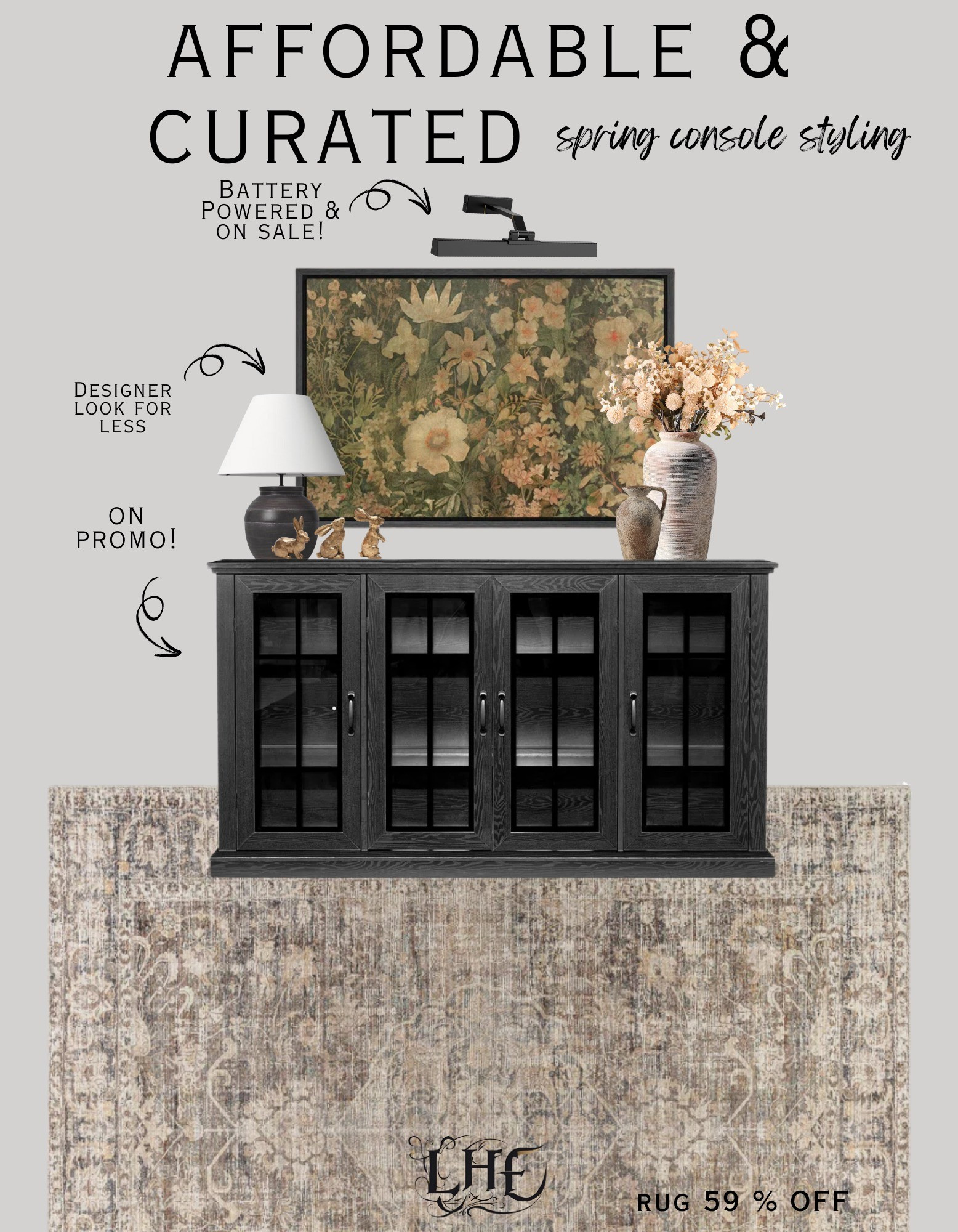 Console table styling! Shop below by clicking the thumbnails below 👇...console table, spring decor, modern farmhouse living room, modern farmhouse entryway, entryway decor, entryway console table, table styling, wall art, vase, table lamp, Easter decor, wall light, spring home decor, rustic vase, Faux flowers, console table decor, spring flowers, area rug, vintage rug, amazon home

#LTKHome #LTKSaleAlert #LTKStyleTip