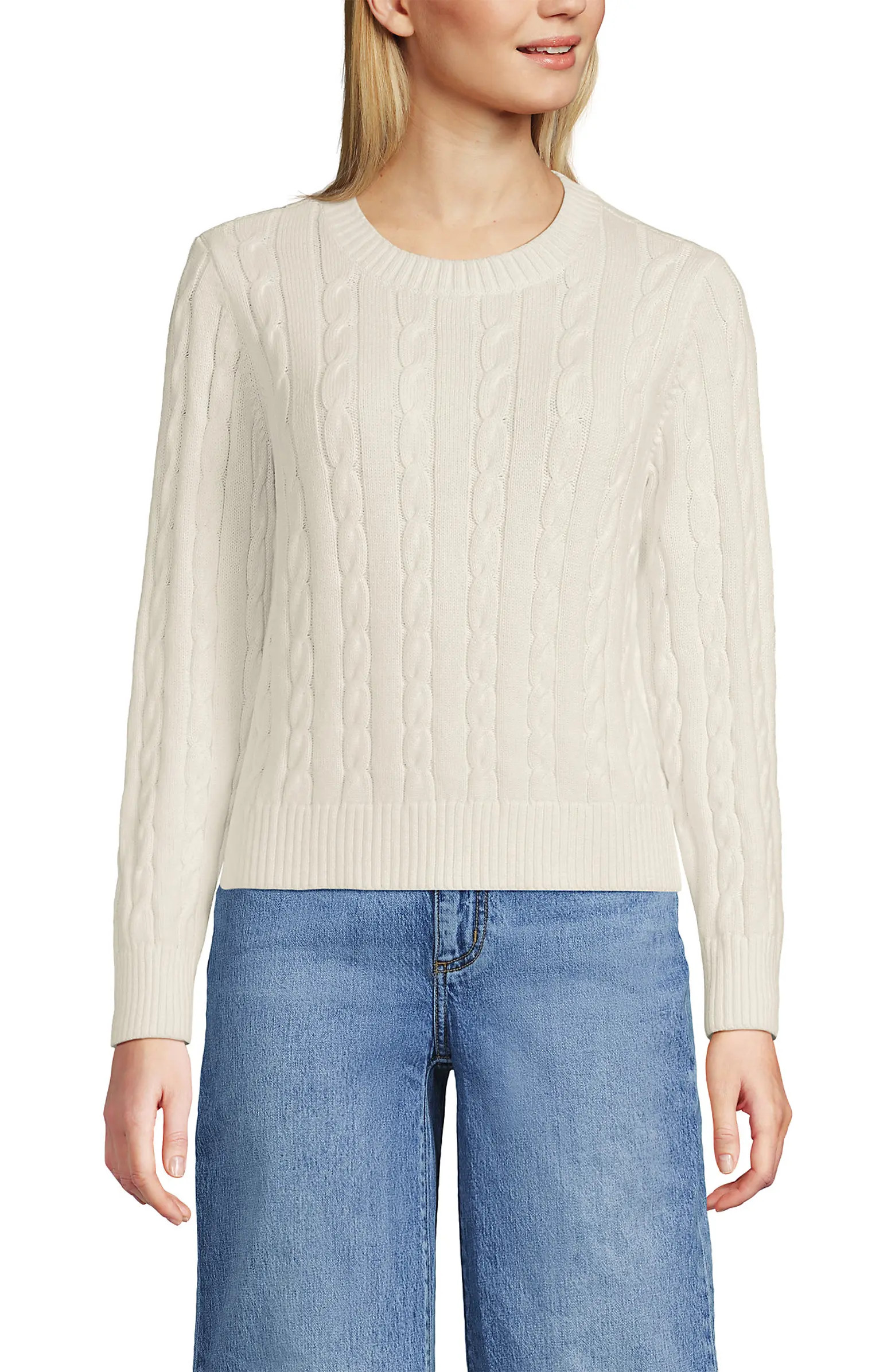 Cotton Cable Drifter Crewneck Sweater | Nordstrom