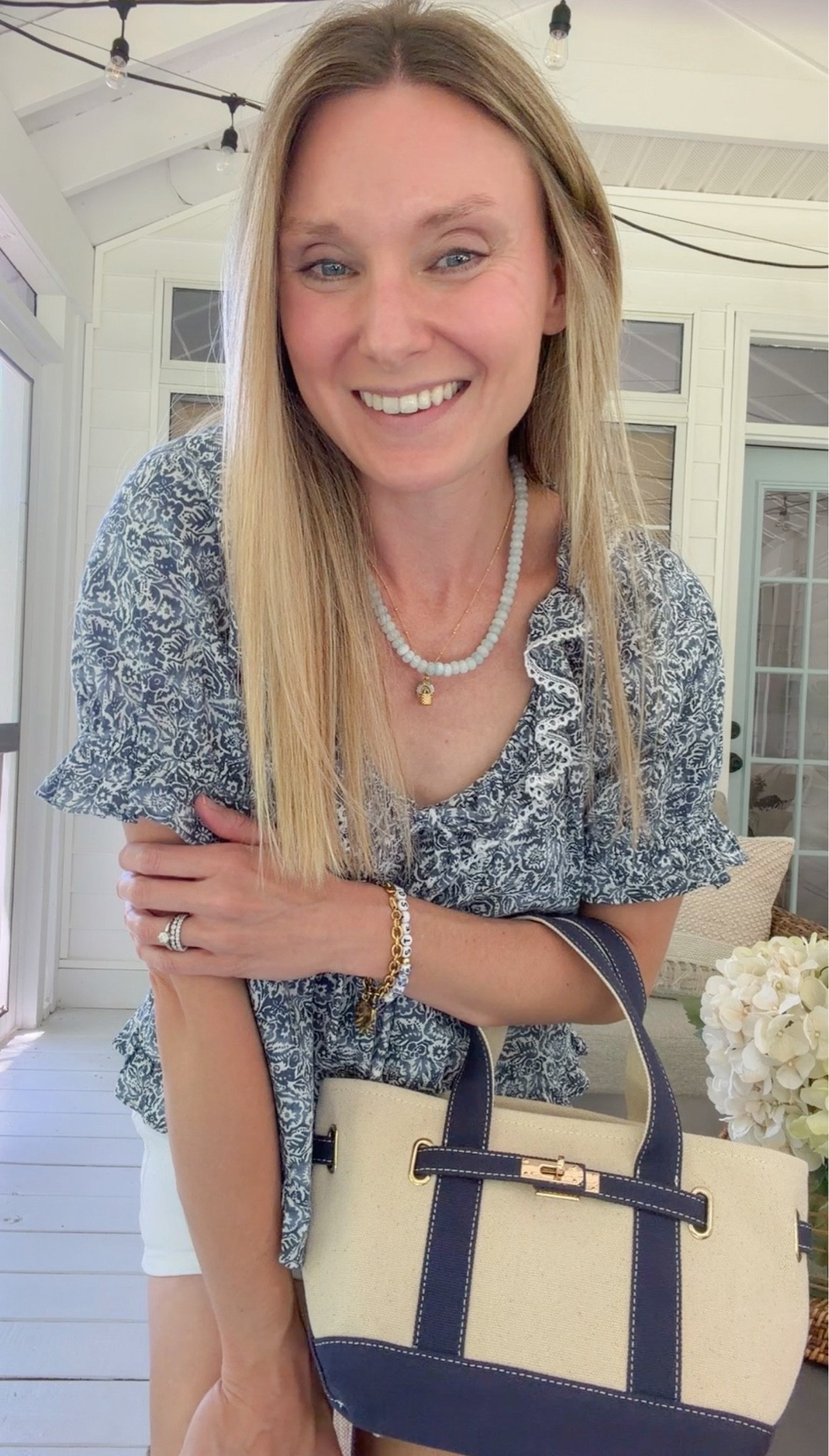 The cutest $25 blue and white floral top was just re-stocked at target! Run don’t walk because it will sell out so so fast ￼

#LTKgrwm #LTKootd #LTKmomlife