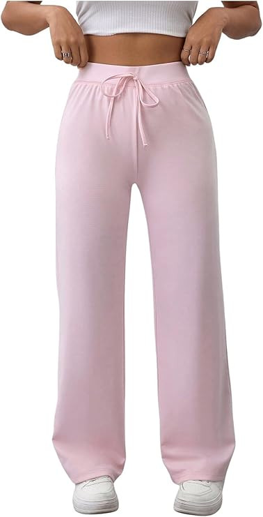 SOLY HUX Women's Sweatpants High Waisted Straight Leg Pants Drawstring Fall Casual Trousers | Amazon (US)