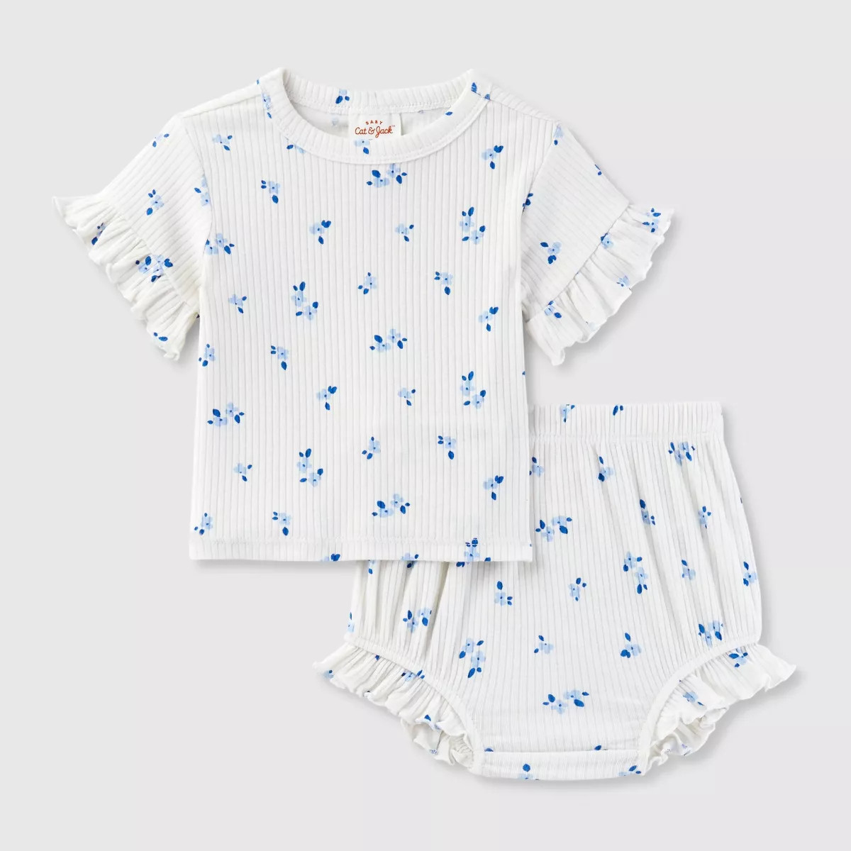 Baby Girls' Ribbed Top & Bottom Set - Cat & Jack™ | Target