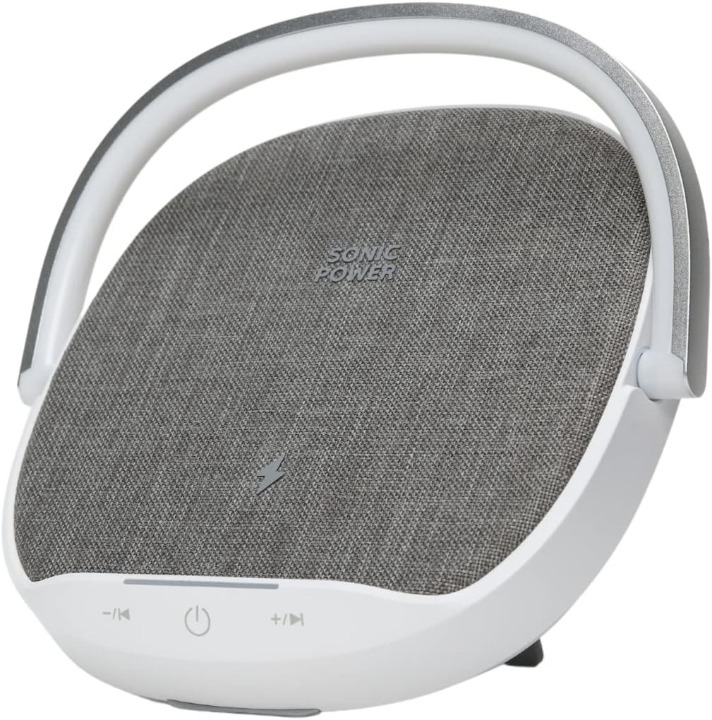 SonicPower POWRPLAY, 4-in-1 Bluetooth Speaker with Wireless Charging and Table Lamp, Dual Surroun... | Amazon (US)