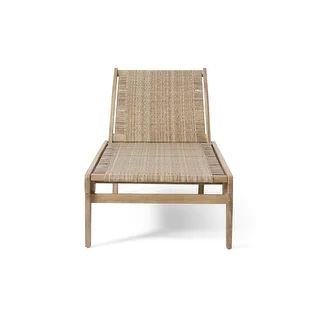 Benfield Outdoor Acacia Wood and Flat Wicker Chaise Lounge by Christopher Knight Home - Overstock... | Bed Bath & Beyond
