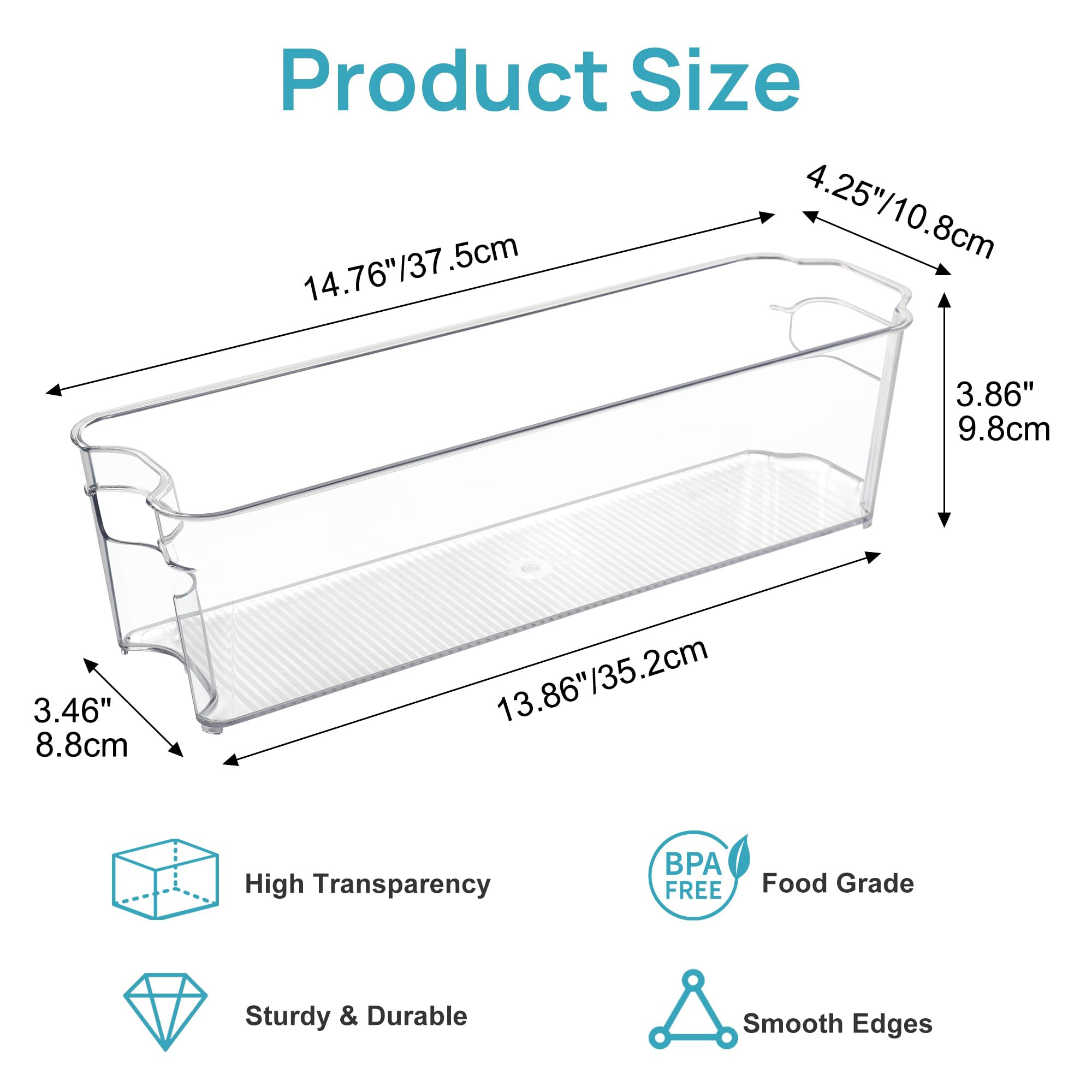 Vtopmart Breastmilk Storage Container 4PCS Set, Clear Freezer and Fridge Organizer Bins, Plastic ... | Amazon (US)