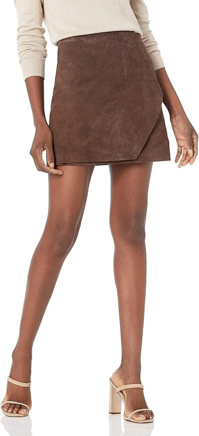 [BLANKNYC] Womens Real Suede Front Faux Wrap Mini Skirt | Amazon (US)