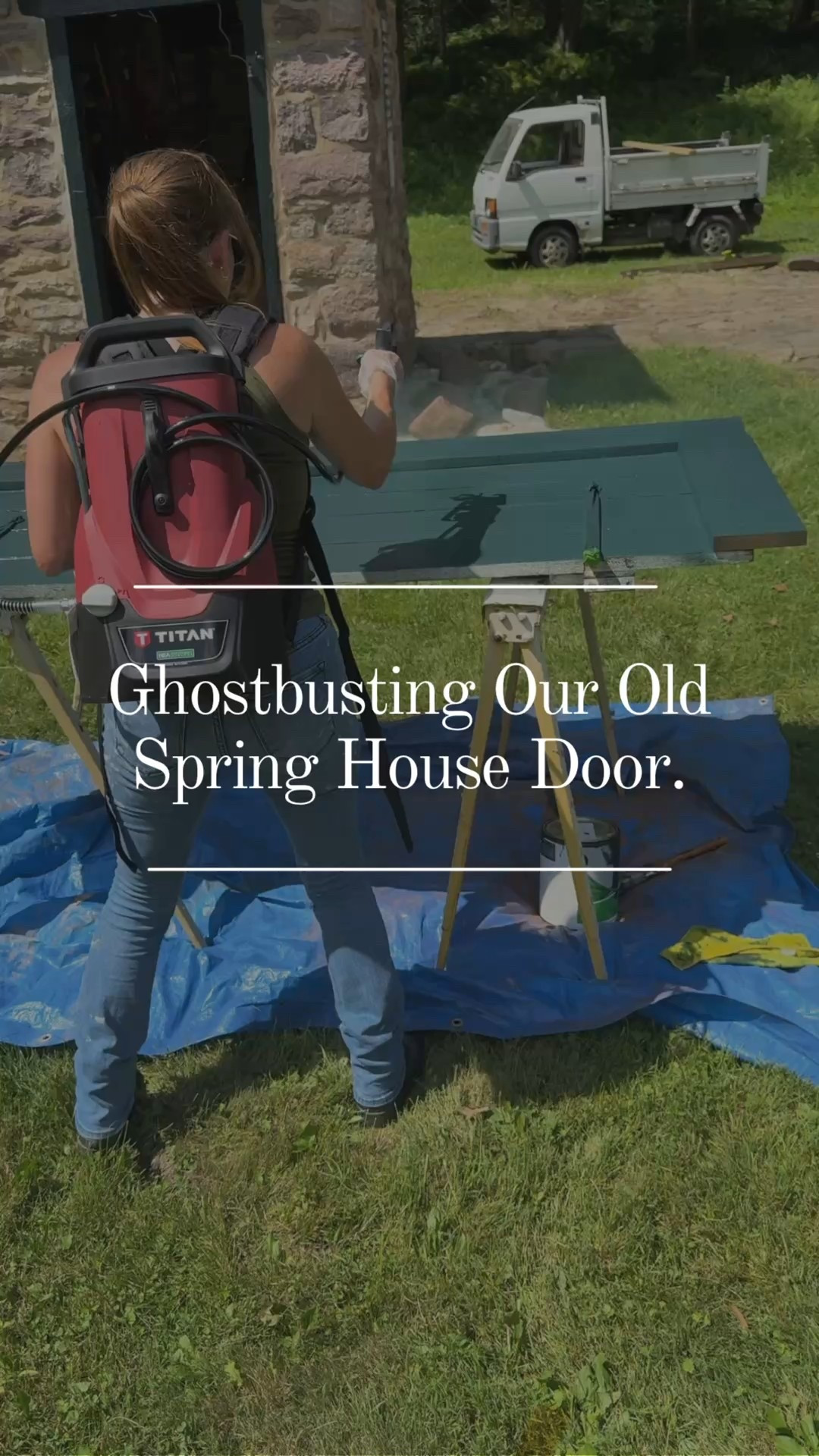 This door’s been haunting us for years (literally covered in lead paint). With Wagner’s cordless backpack sprayer from Lowe’s, we finally gave it the refresh coat of paint it deserved and felt like full-on Ghostbusters doing it. 👻🚪Watch to see the full transformation! We also included a link if you too have outdoor paint projects you want to tackle. #diyproject #painting

#LTKHome #LTKU