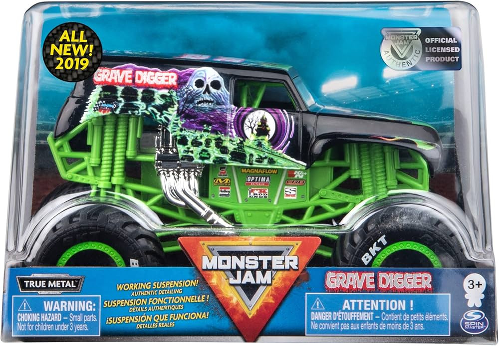 Monster Jam Official Grave Digger Monster Truck, Die-Cast Vehicle, 1:24 Scale | Amazon (US)