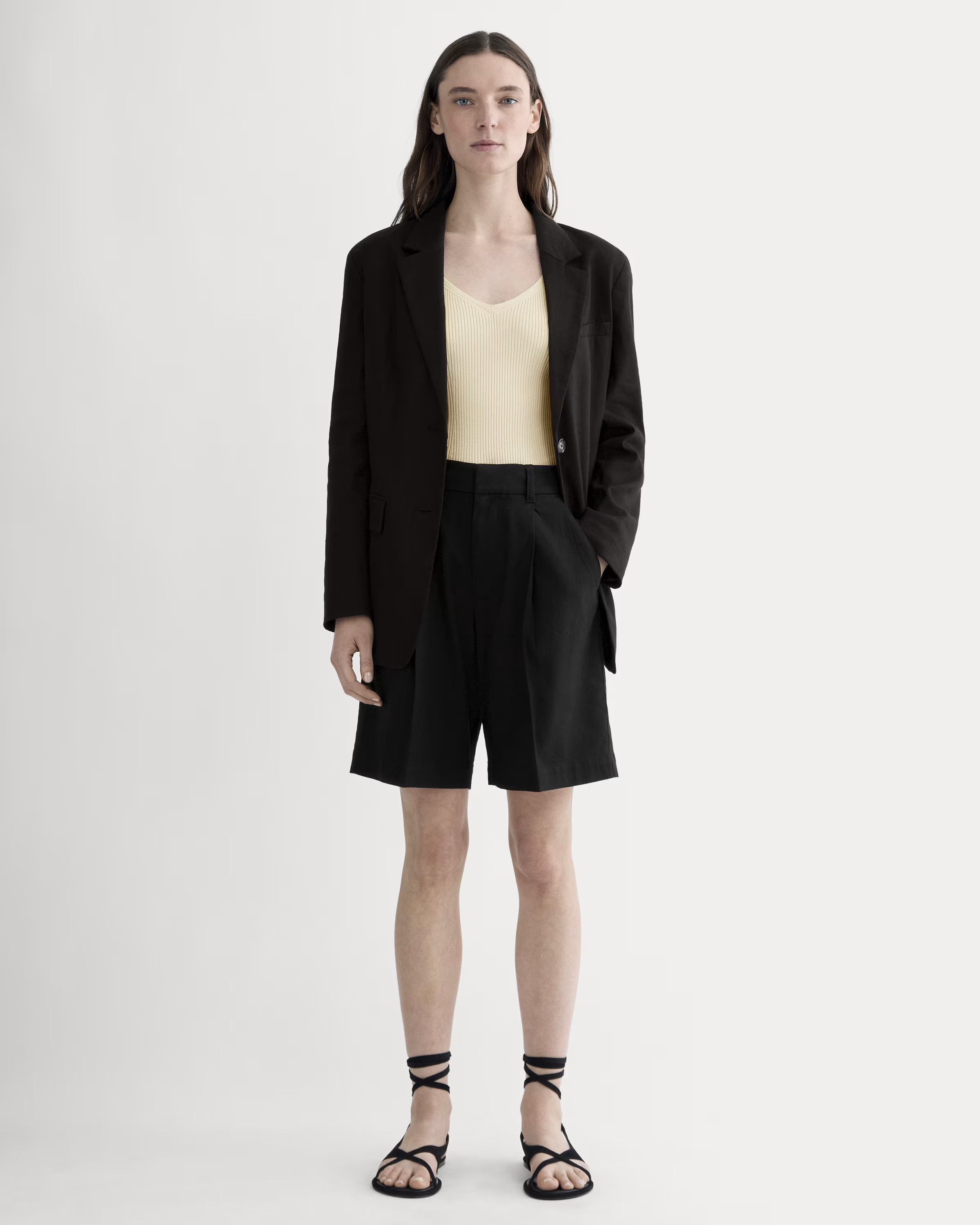 The Pleated Short in Stretch Linen | Everlane