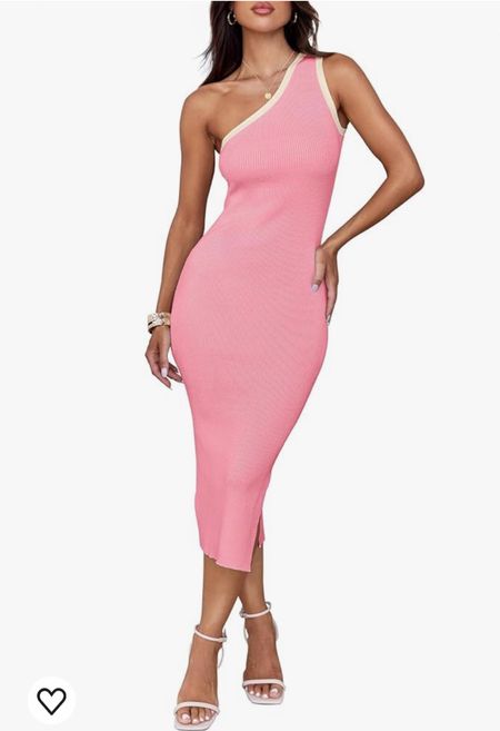 One shoulder midi dress in pink and white but also comes in lots of other colors on Amazon and less than $25

Wedding guest attire
Vacation outfit 

#LTKWedding #LTKFindsUnder50 #LTKParties