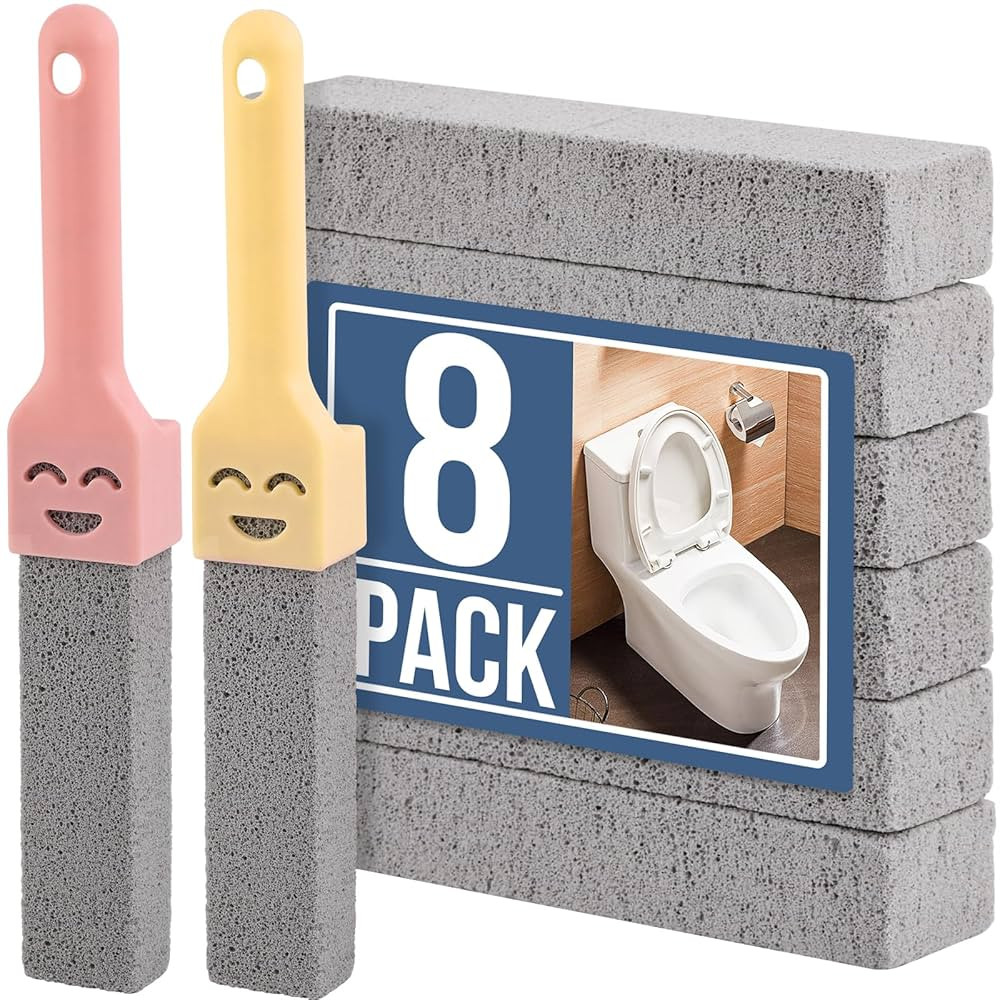 8 Packs Pumice Stone for Cleaning with 2 Universal Handle,Grey Pumice Stone Cleaner for Cleaning ... | Amazon (US)