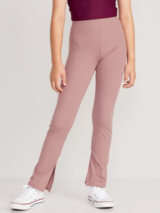 High-Waisted Full-Length Side-Split Ribbed Leggings for Girls | Old Navy (US)
