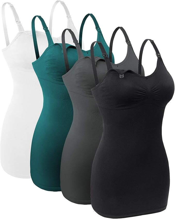 Lataly Seamless Nursing Tank Tops for Breastfeeding Padded Sleep Maternity Cami Bras at Amazon Wo... | Amazon (US)