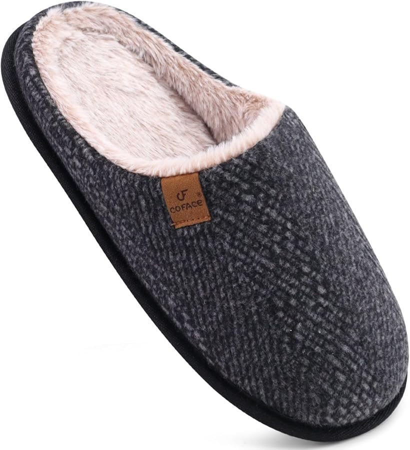 COFACE Unisex Mens Womens Cozy Memory Foam Scuff Slippers Casual Slip On Warm House Shoes Indoor/... | Amazon (US)