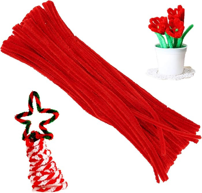 100 Pieces Pipe Cleaners Chenille Stem, Solid Color Pipe Cleaners Set for Pipe Cleaners DIY Arts ... | Amazon (US)