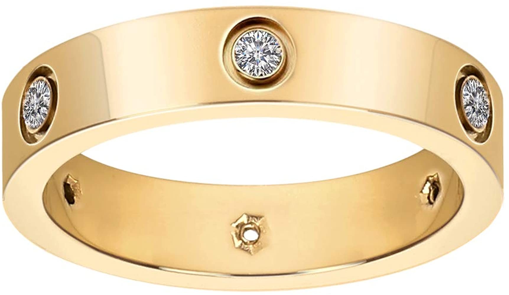 Fashion Classic 18K Gold Plated Titanium Steel Women Ring Best Gifts Couples Valentine's Day | Amazon (US)