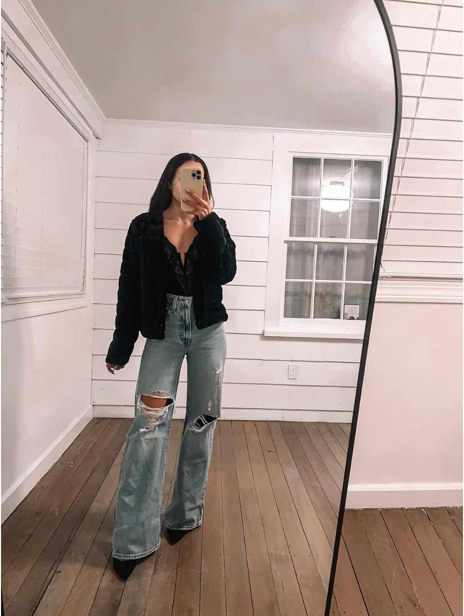 WINTER COAT OUTFIT-tank in XS, jacket in S, jeans in 24, heels true to size.
 

 #LTKPetite #LTKFindsUnder50