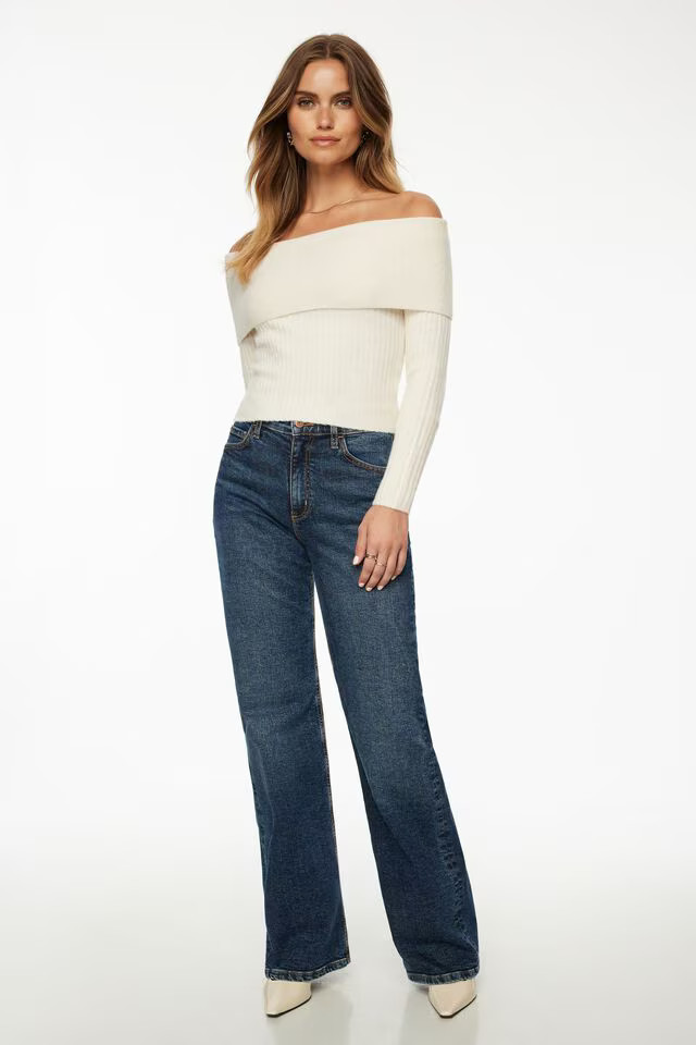 Heavenlyarn™ Laura Off Shoulder Sweater | Dynamite Clothing