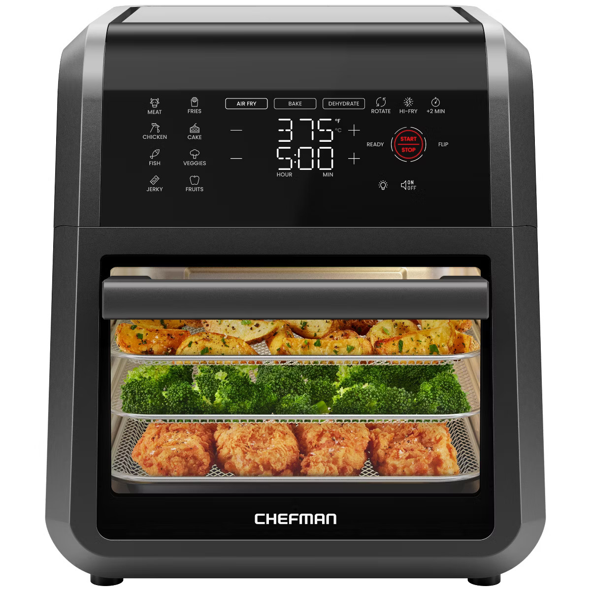 Chefman 6-in-1 Multifunctional Air Fryer Oven w/ 12 Qt Capacity, Digital Touchscreen - Black | Target