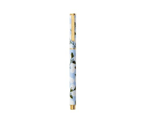 RIFLE PAPER CO. Hydrangea Writing Pen, 5.375" L, 0.5 mm Rollerball Tip, Stainless Steel Body with Brass Accents, Office and School Supplies for Stationery, Notes, and Art | Amazon (US)