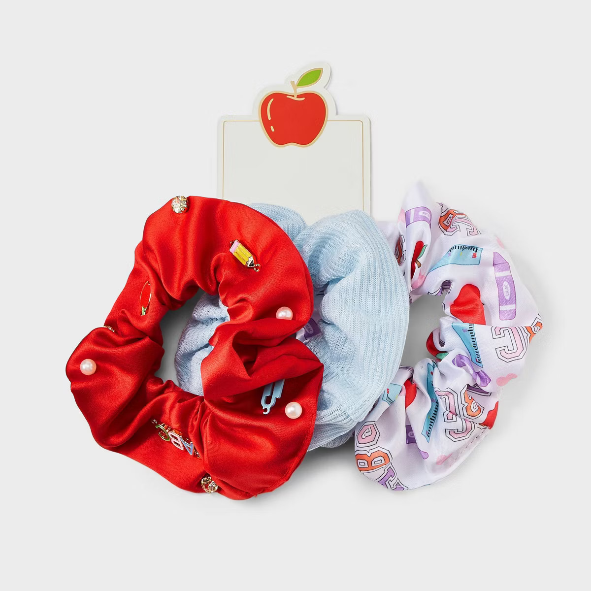 Teacher Icon Pearl Charms and Print Hair Twister Set 3pc - Multicolor | Target