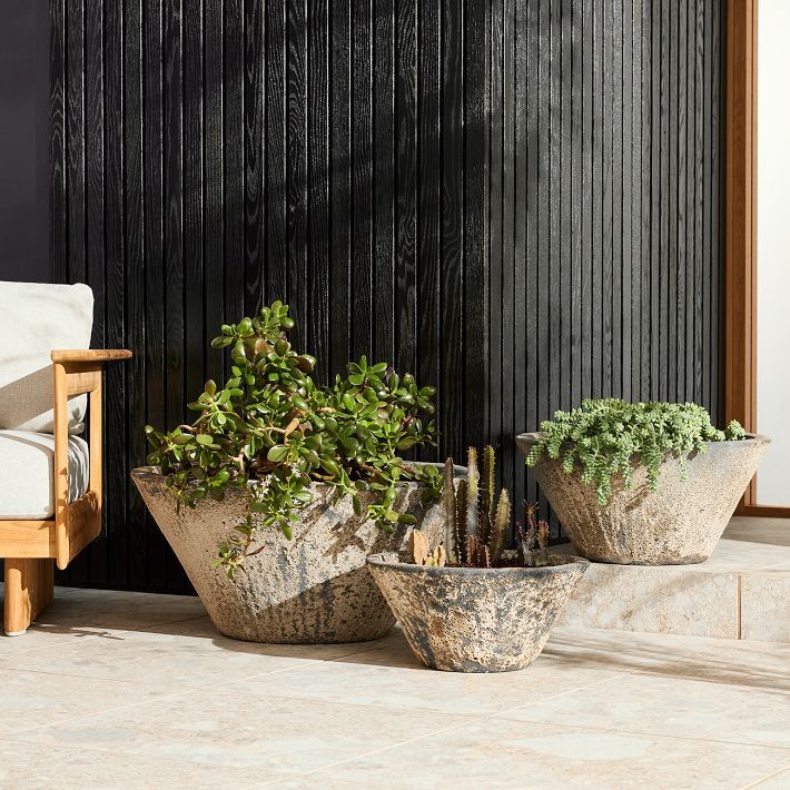 Terracotta Indoor/Outdoor Planters - Black/White | West Elm (US)