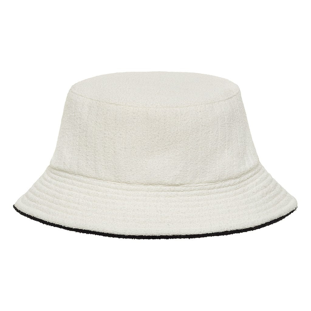 Cream (Black Binded) Terry Rib Bucket Hat | Montce