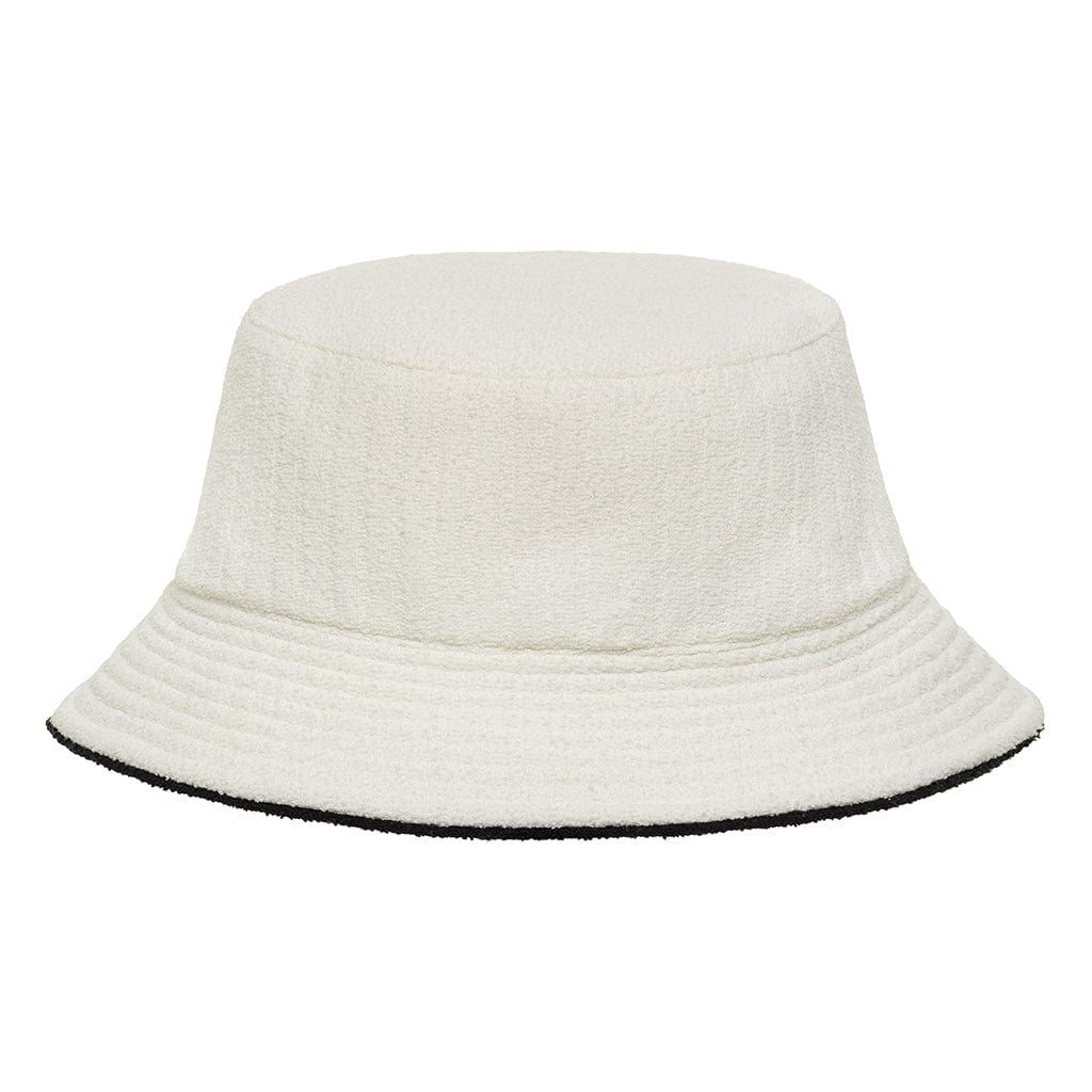 Cream (Black Binded) Terry Rib Bucket Hat | Montce