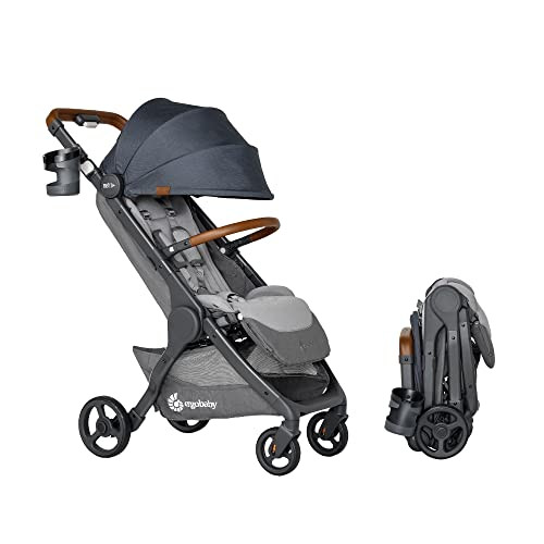 Ergobaby Metro+ Deluxe Compact Baby Stroller, Lightweight Umbrella Stroller Folds Down for Overhead Airplane Storage (Carries up to 50 lbs), Car Seat Compatible, London Grey | Amazon (US)