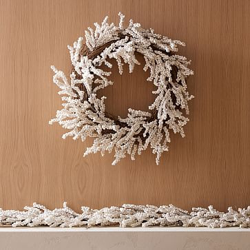 Faux White Berries Garland &amp; Wreath | West Elm (US)