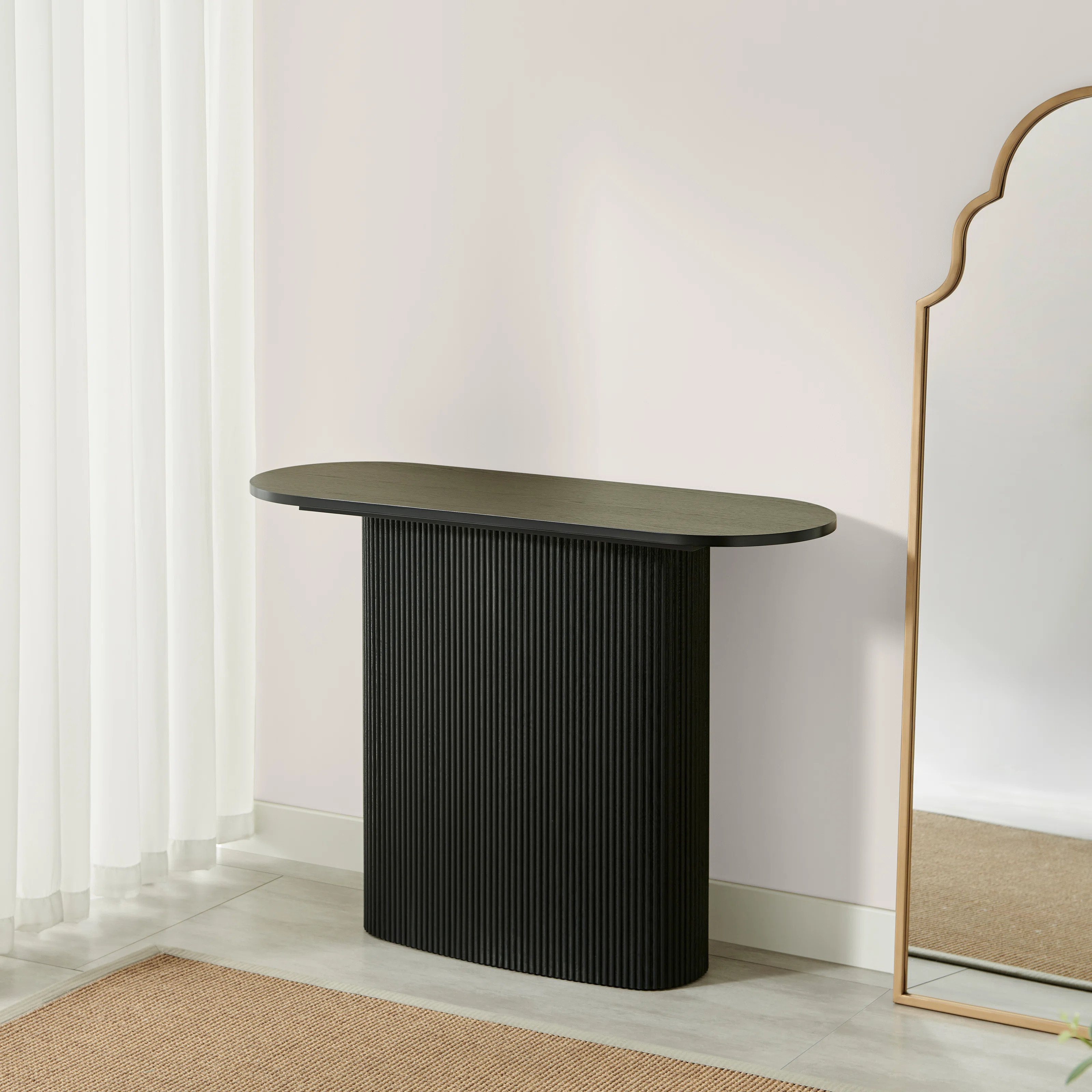 Penny Pillar Round Wood Console Table - Simple & Elegant Scandi Style | Wayfair UK