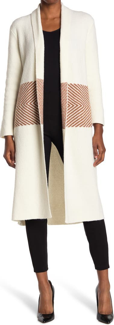 Chevron Waist Knit Shawl CardiganBOBEAU | Nordstrom Rack