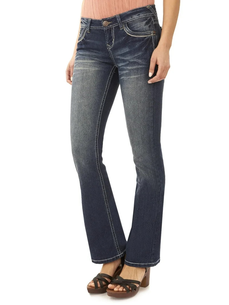 WallFlower Women's Legendary Bootcut Mid-Rise Insta Stretch Juniors Jeans (Standard and Plus) | Walmart (US)