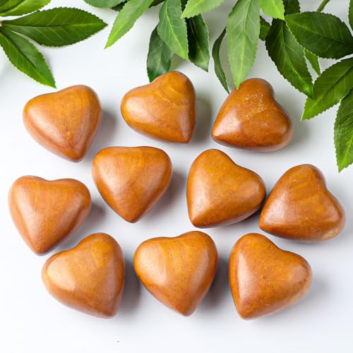 Kigeli 10 Pcs Handmade Wooden Hearts Olive Wood Carved Hearts Pine Decorative Hearts for Ornaments Easter Anniversary Crafts Valentine Decor Wedding Gifts | Amazon (US)