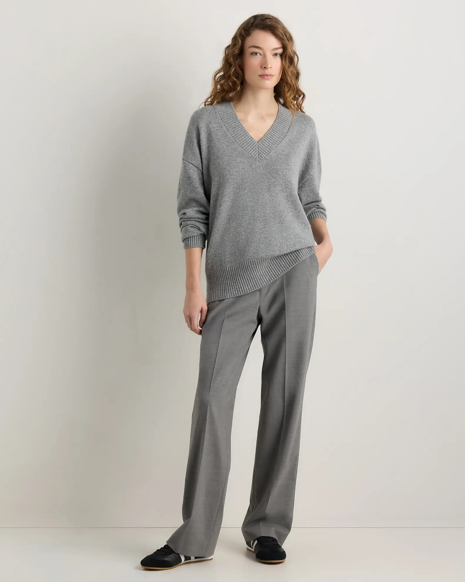 Mongolian Cashmere Oversized V-Neck Sweater | Quince