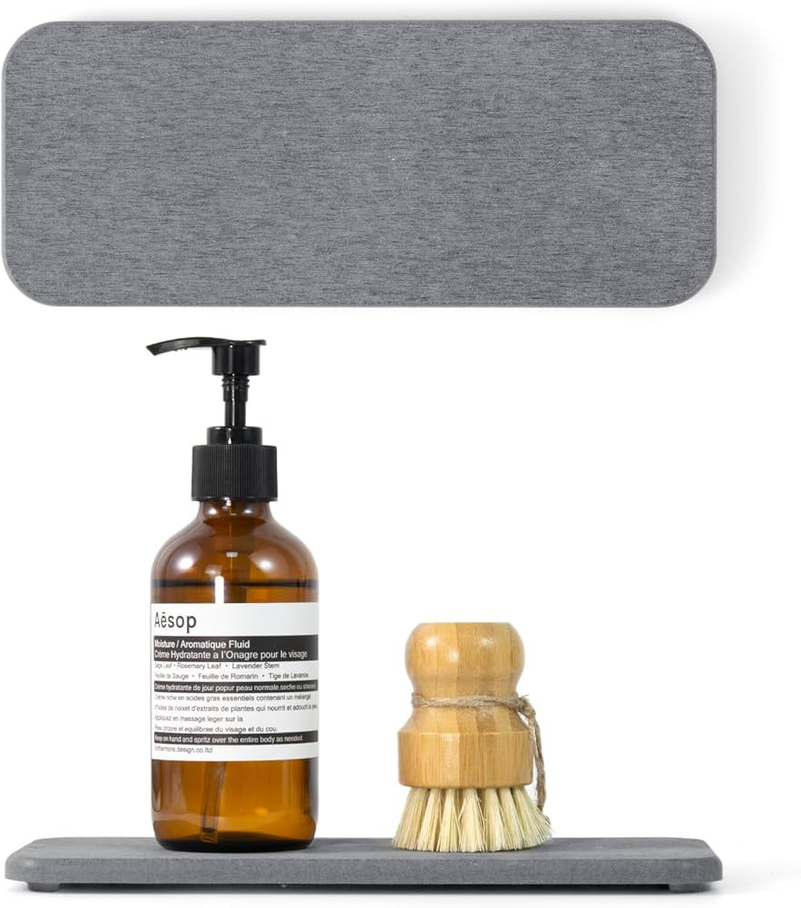 Fast Drying Diatomite Bathroom Tray, Soap Dish Holders & Toothbrush Holders for Bathroom Counter,... | Amazon (US)