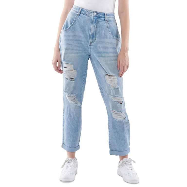 Vanilla Star Juniors High Rise Barrel Fit Jeans | Walmart (US)