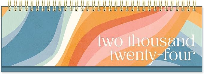 Orange Circle Studio | 2024 Rainbow Waves Weekly Keyboard Easel Calendar - 12-Month Spiral Daily ... | Amazon (US)