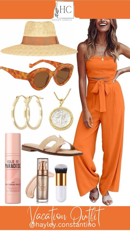 Pass the margs! Who’s ready for a sunny vacation? 🔥🌴☀️this bright orange jumpsuit is a must have for your pack list!  

Women’s jumpsuit 
Vacation outfit
Summer style

#LTKFestival #LTKtravel #LTKfindsunder50