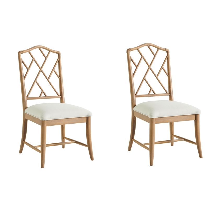 Universal Furniture Set of 2 Solid Wood Chippendale Chairs in Sandy Tan Finish - Walmart.com | Walmart (US)