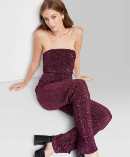 Women's Tube Sequin Mesh Jumpsuit - Wild Fable. Get ready for Holiday parties this years. Available I. Black and slate blue as well. Size XS-4X

#LTKHoliday #LTKfindsunder50